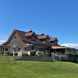The winery building in the summer.