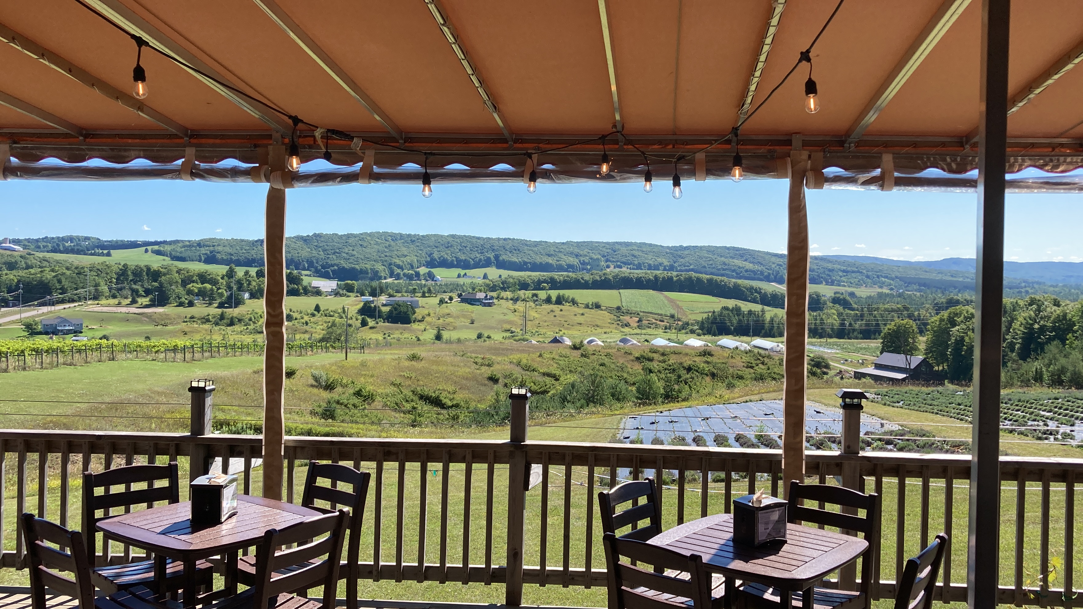 Our patio overlooking rolling hills.