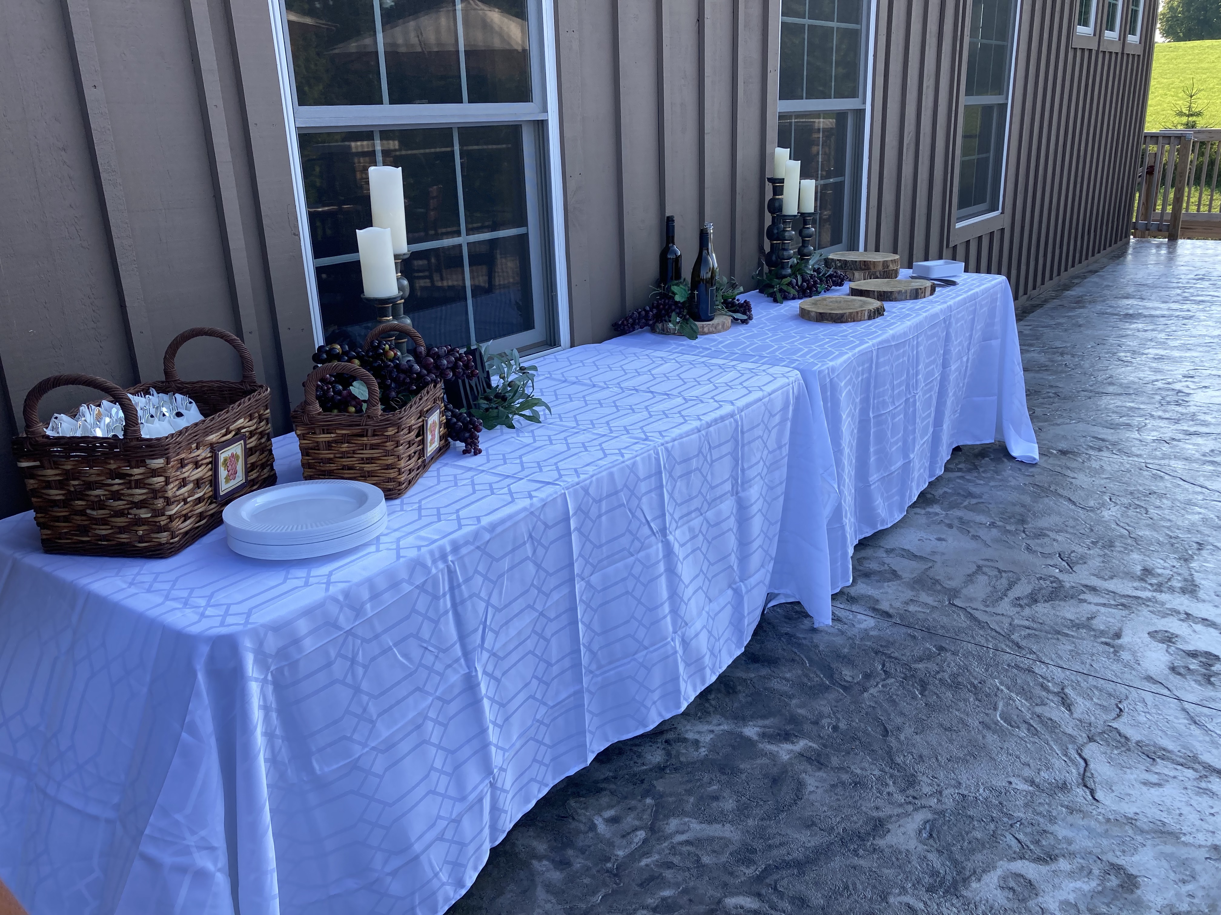 A table decorated for an event.